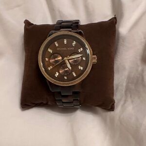 Michael Kors Brown and Gold-Tone Chronograph Watch